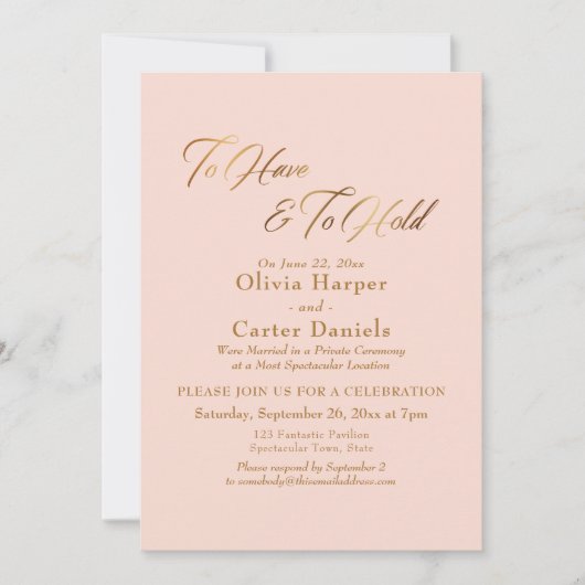 Elegant gouden script om te hebben & om ontvangst  kaart (Voorkant)