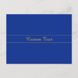 Elegant gouden script op de blauwe achtergrond van briefkaart