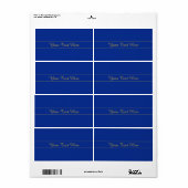 Elegant gouden script op de blauwe achtergrond van etiket (Full Sheet)