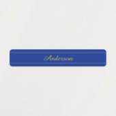 Elegant gouden script op de blauwe achtergrond van labels (Design 1)