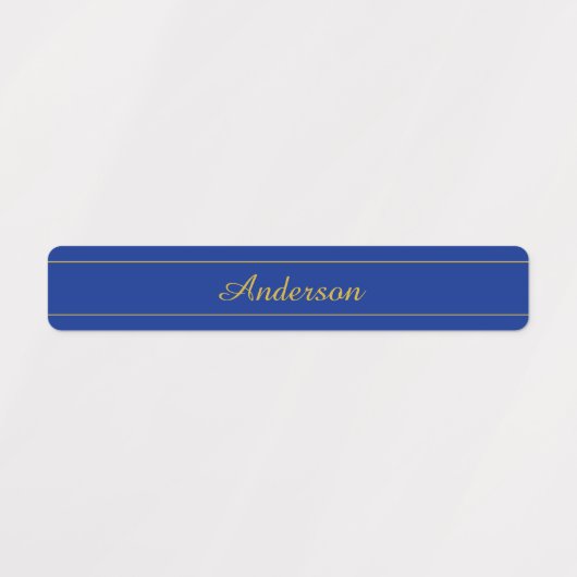 Elegant gouden script op de blauwe achtergrond van labels (Design 1)