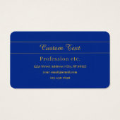 Elegant gouden script op de blauwe achtergrond van visitekaartje (Achterkant)