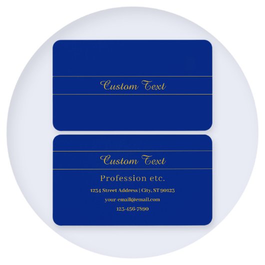 Elegant gouden script op de blauwe achtergrond van visitekaartje