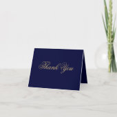Elegant gouden script op Navy Blue Classic Chic Bedankkaart (Voorkant)