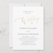 Elegant gouden script | Traditionele klassieke bru Kaart (Voorkant)