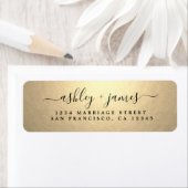 Elegant Gouden Script Trouw Retouradres Etiket (Insitu)