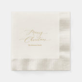 Elegant gouden script "Vrolijk kerstfeest" Servet (Voorkant)