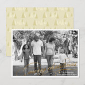 Elegant gouden script vrolijke kerstfotokaart feestdagenkaart (Voorkant / Achterkant)