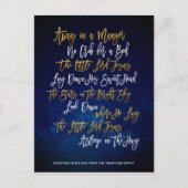 Elegant gouden script weg in een manger feestelijk feestdagenkaart (Voorkant)