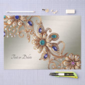 Elegant Gouden Sier Bloemen Tissue Papier (Craft)