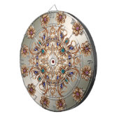 Elegant Gouden Sierbloemen Dartbord (Voorkant Rechts)
