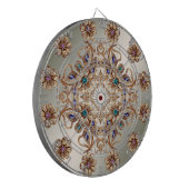 Elegant Gouden Sierbloemen Dartbord (Voorkant Links)