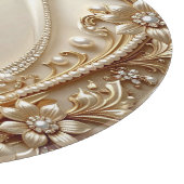 Elegant Gouden Sierlijk Bloem Motief Snijplank (Hoek)