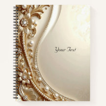 Elegant gouden sierlijk bloemnotitieboek