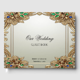 Elegant gouden sierlijk gastenboek