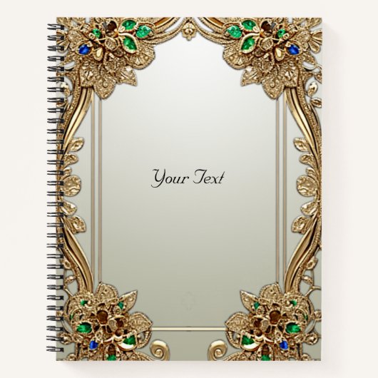 Elegant gouden sierlijk notitieboek (Voorkant)