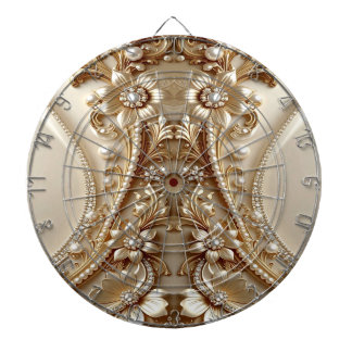 Elegant gouden sierlijke bloemendartbord dartbord