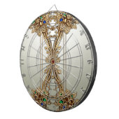 Elegant gouden sierlijke dartbord (Voorkant Rechts)