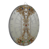 Elegant gouden sierlijke dartbord (Voorkant Links)