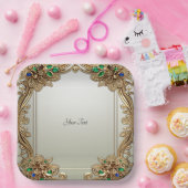 Elegant gouden sierpapier bord (Feest)