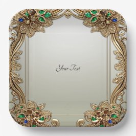 Elegant gouden sierpapier bord