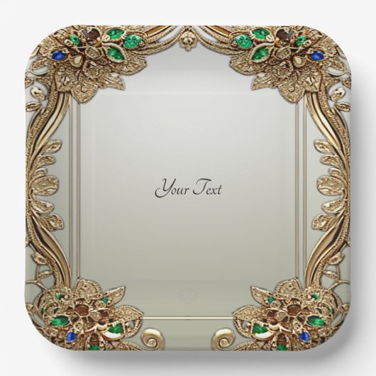 Elegant gouden sierpapier bord (Voorkant)