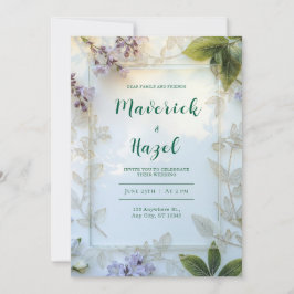 Elegant Gouden Skeletblad Lavendel Bloemmotief Kaart