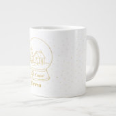 Elegant Gouden Sneeuw Wereldbol Kerst Mok (Voorkant rechts)