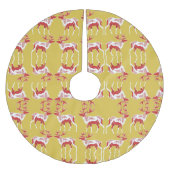 Elegant Gouden Sneeuwherten Moose Vrolijk Kerstpat Kerstboom Rok (Voorkant)