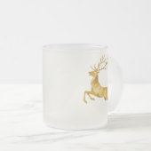 Elegant Gouden sneeuwvlok rendier Moose vrolijk Xm Matglas Koffiemok (Voorkant rechts)
