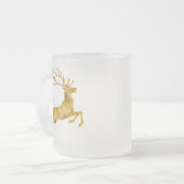 Elegant Gouden sneeuwvlok rendier Moose vrolijk Xm Matglas Koffiemok (Voorkant links)