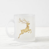 Elegant Gouden sneeuwvlok rendier Moose vrolijk Xm Matglas Koffiemok (Links)