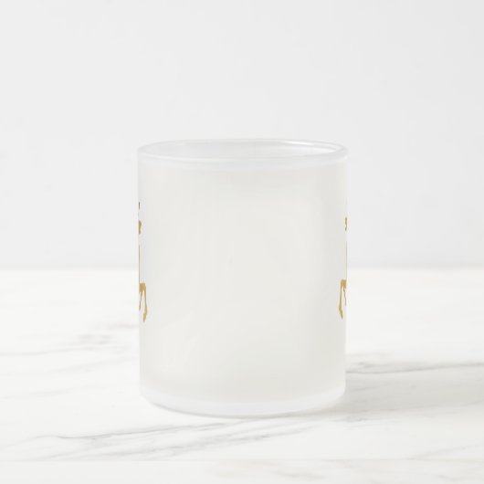 Elegant Gouden sneeuwvlok rendier Moose vrolijk Xm Matglas Koffiemok (Center)