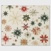 Elegant  gouden sneeuwvlokken patroon cadeaupapier (Vlak)