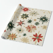 Elegant  gouden sneeuwvlokken patroon cadeaupapier (Uitgerold)