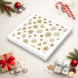 Elegant Gouden Sneeuwvlokpatroon Servet