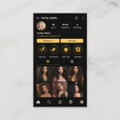 Elegant Gouden Sparkle Foto Haarsalon Instagram Visitekaartje (Voorkant)