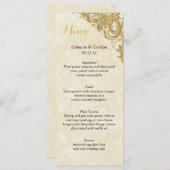 Elegant Gouden Sparkle Rozen Ivoor Menu Kaarten (Voorkant / Achterkant)