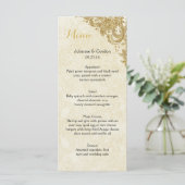 Elegant Gouden Sparkle Rozen Ivoor Menu Kaarten (Staand voorkant)