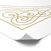 Elegant gouden spiraal rouwbegroeting bord - 24 x  poster (Hoek)