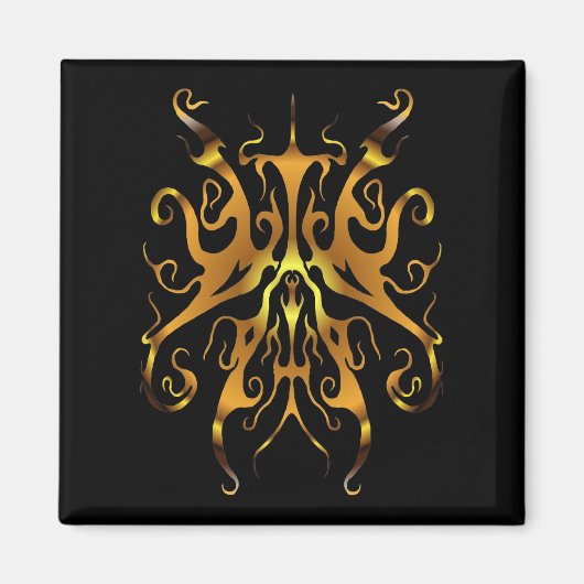Elegant Gouden Stam Masker Abstract Design Magneet (Voorkant)