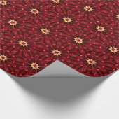 Elegant Gouden Starburst Diep Rood Inpakpapier (Hoek)