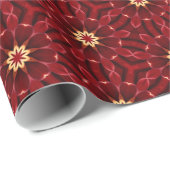 Elegant Gouden Starburst Diep Rood Inpakpapier (Rol Hoek)