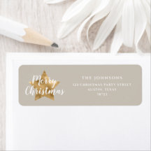 Elegant Gouden Ster Kerst Retouradres