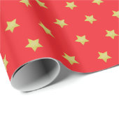 Elegant gouden ster patroon Kerstmis Cadeaupapier (Rol Hoek)