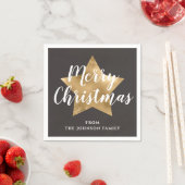 Elegant gouden ster script kerst servet (Insitu)
