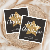 Elegant gouden ster script kerst servet