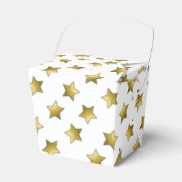 Elegant gouden sterren wit patroon bedankdoosjes