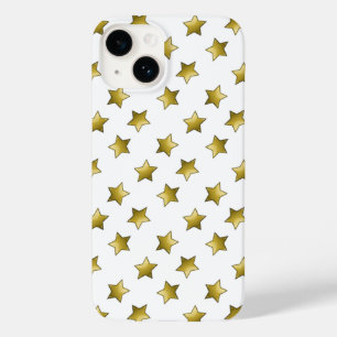 Elegant gouden sterren wit patroon Case-Mate iPhone 14 hoesje