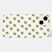 Elegant gouden sterren wit patroon Case-Mate iPhone case (Achterkant (horizontaal))